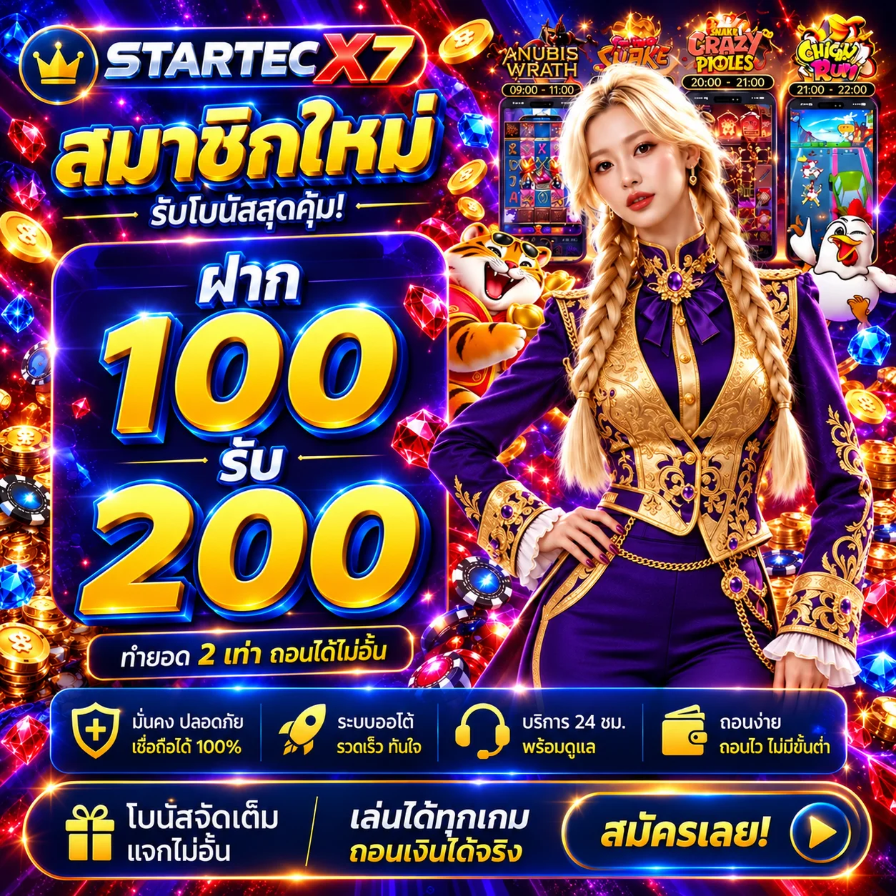 STARTEC X7 ทดลองเล่นเกม PG